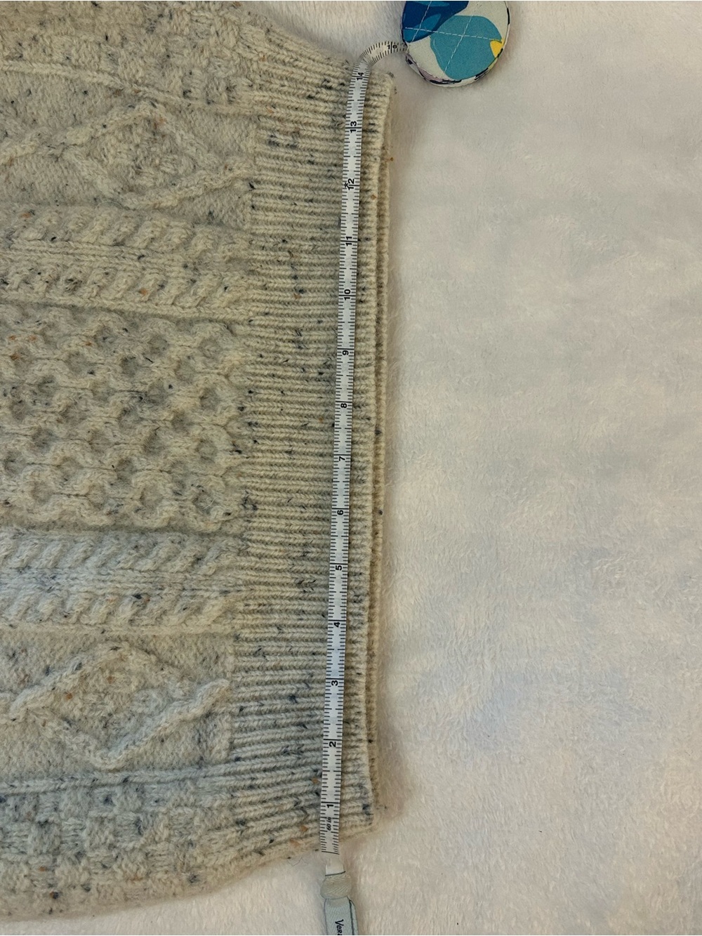 AranCrafts Ireland 100% Wool Fisherman Cable Knit Sweater Cream Size M - Picture 7 of 13